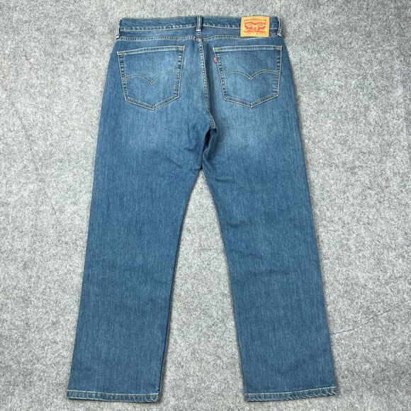 Levi’s Jeans Mens 36 X 30 505 Straight Leg Regular Faded Blue Denim Pants - Picture 5 of 13